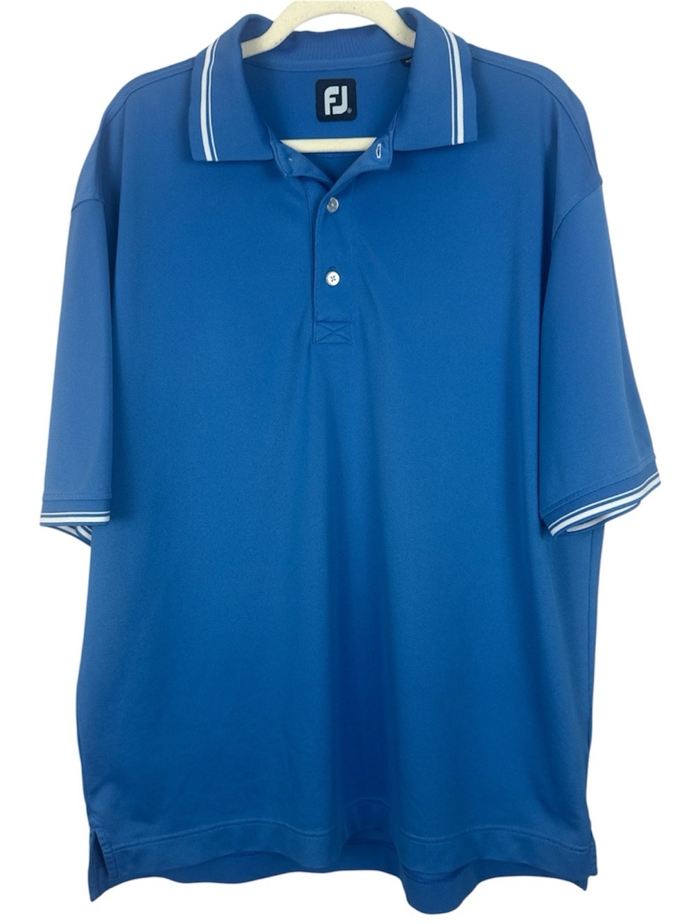 FootJoy FJ Men’s XL Blue Tipped Collar Short Sleeve Golf Polo Shirt Performance